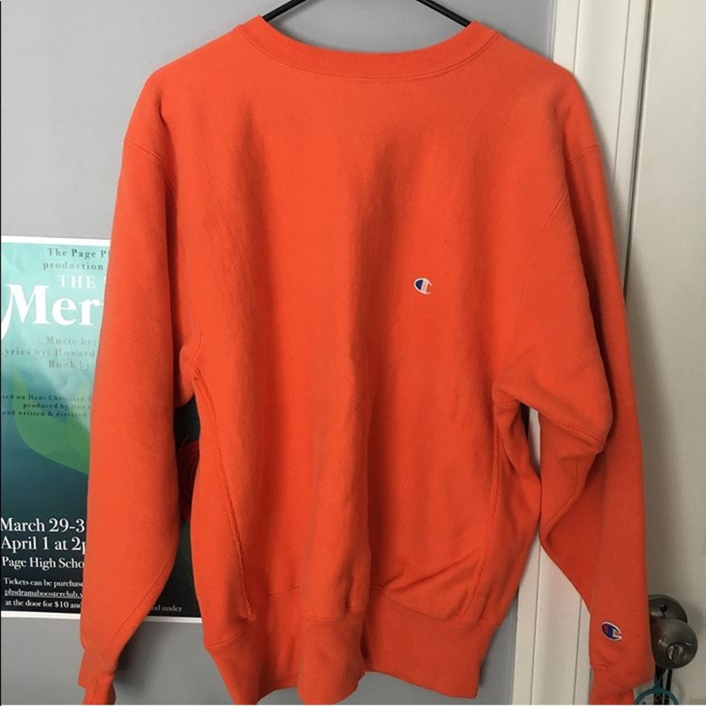orange Champion sweatshirt